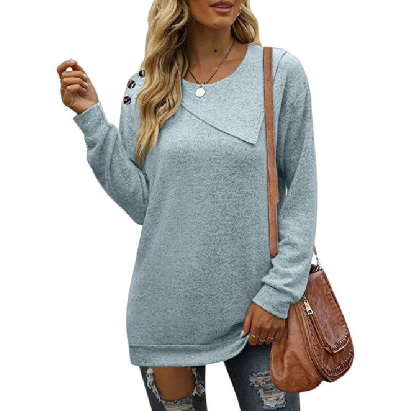 Women's Double Round Neck Button Sweater