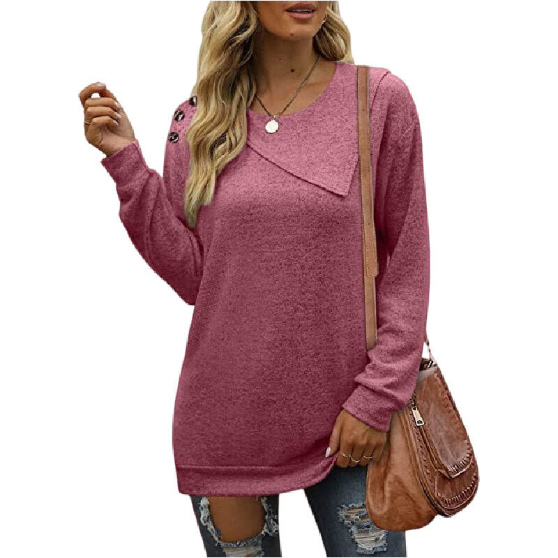 Women's Double Round Neck Button Sweater