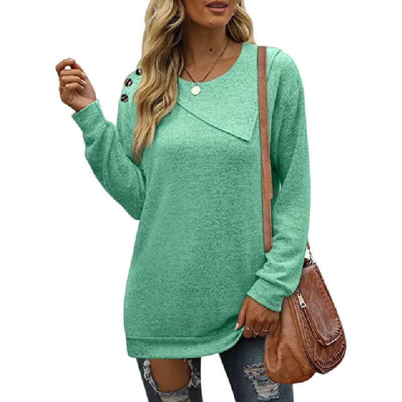 Women's Double Round Neck Button Sweater