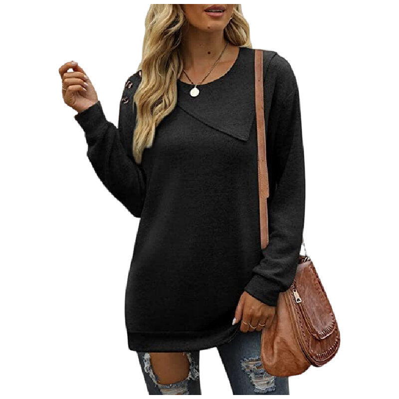 Women's Double Round Neck Button Sweater