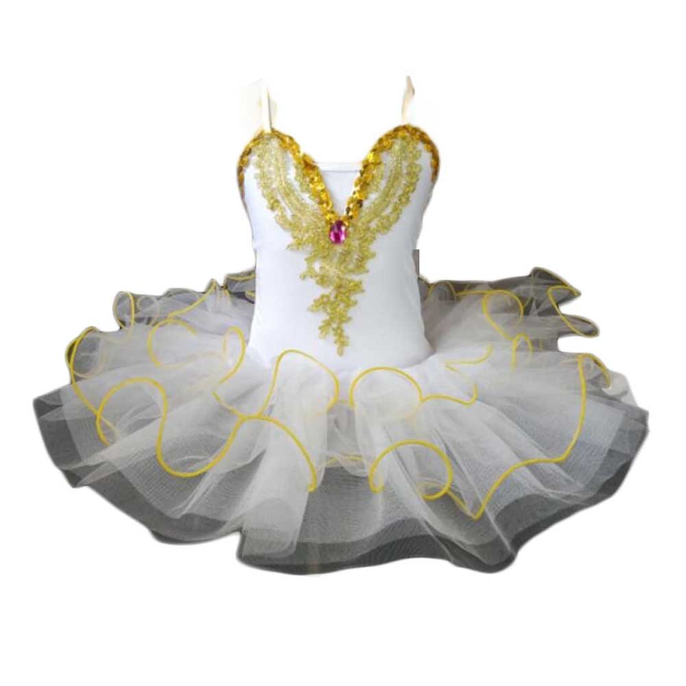 White Girls Ballet Dance Dress Tutu Skirt Performance Gauze Dress Princess Swan Ballet Dress Costume