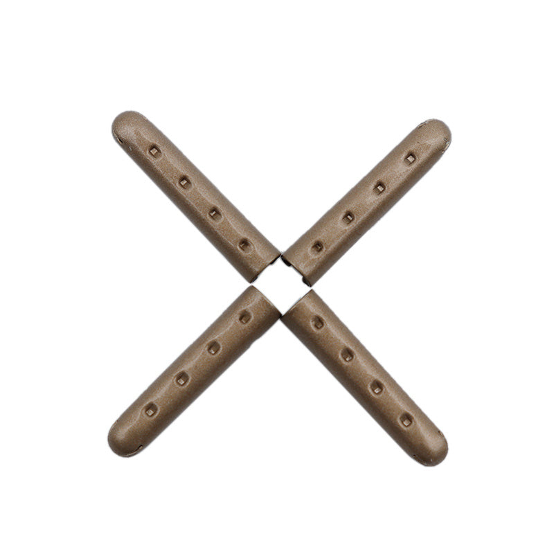 Weiou Professional Shoe Accessories Supplier High Strength Metal Aglets Making Brown Semi-Open Metal Head