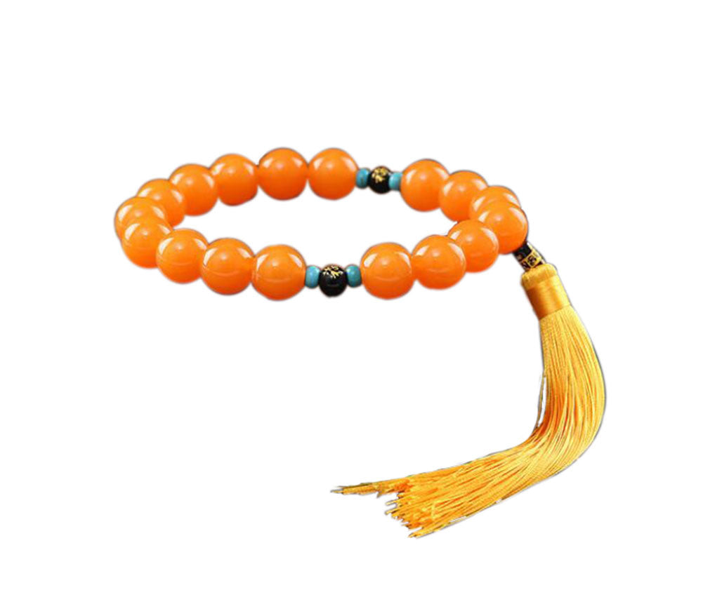 Chinese Orange Beaded Resin Home Car Decorative Buddha Beads Ornaments for Good Luck