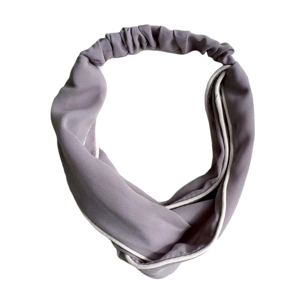 Grey Simple Hair Accessory Vintage Elastic Hair Band Nylon Head Wrap Headband