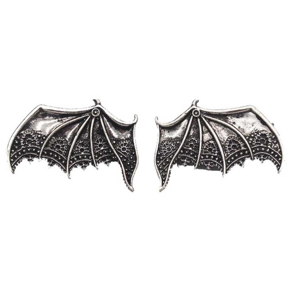 1 Pair Silver Devil Bat Wing Hair Clips Halloween Gothic Hair Clips Hair Pin Small Metal Punk Rock Hair Clips