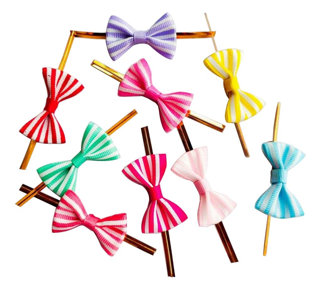 100 Pcs Cute Bow Twist Ties for Sealing Lollipop Candy Cookie Bakery Bag #42