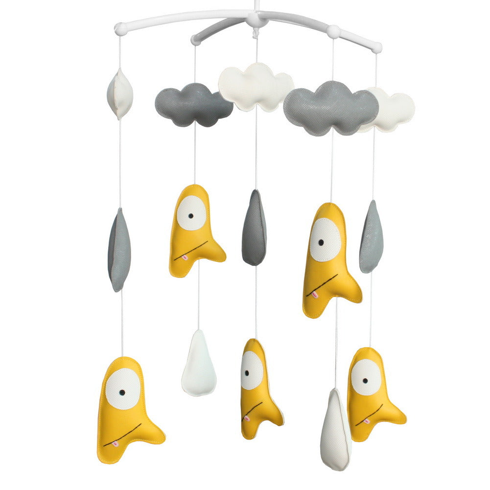 Crib Rotatable Musical Mobile Handmade Hanging PU Leather Toys