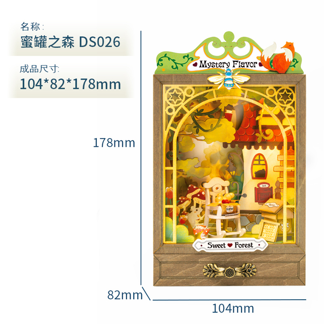 Robotime Rolife Dollhouse DIY Miniature Secret Garden Box Theater with Light 4 Styles Home Decor Assembly 3D Wooden Toys DS023