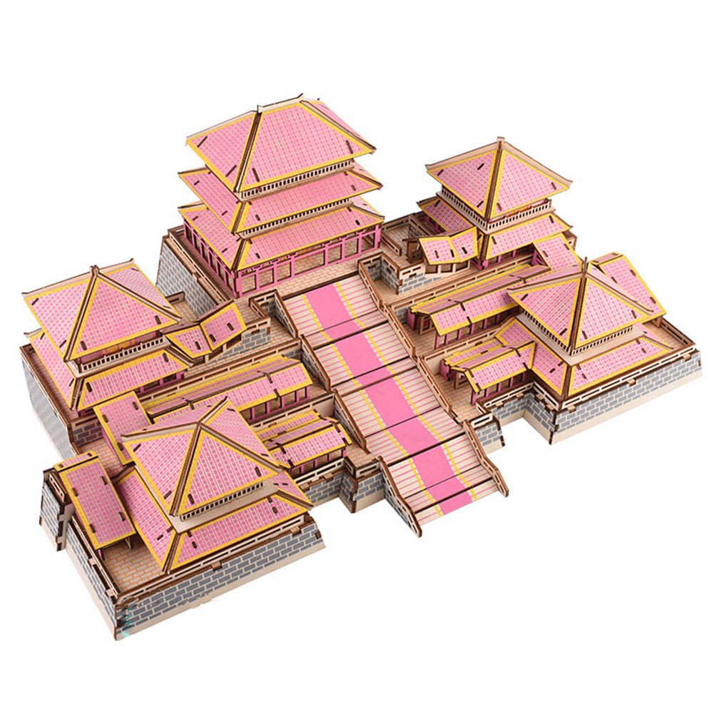 3D Wooden Puzzle for Adult Epang Palace DIY Assembly Chinese Cityscape Model Home Decor Gift