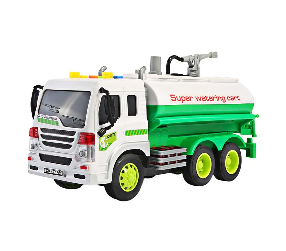 Sprinkler Car Model Toy with Sound Light Construction Vehicle Plastic Early education, Green