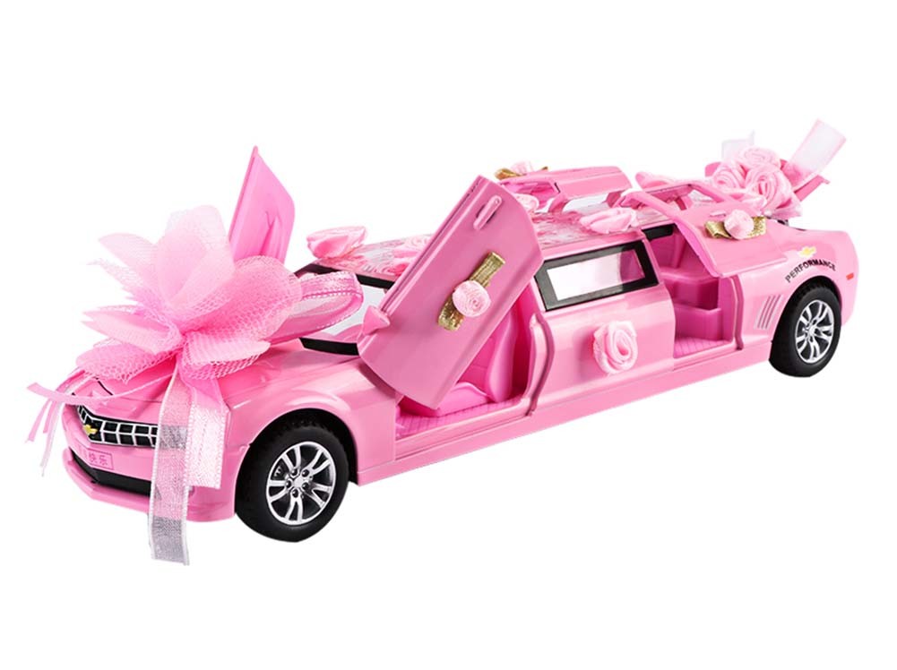 Simulation Wedding Car Model Alloy Sounds and Lights Exquisite Vehicles Toy Wedding gift, Pink