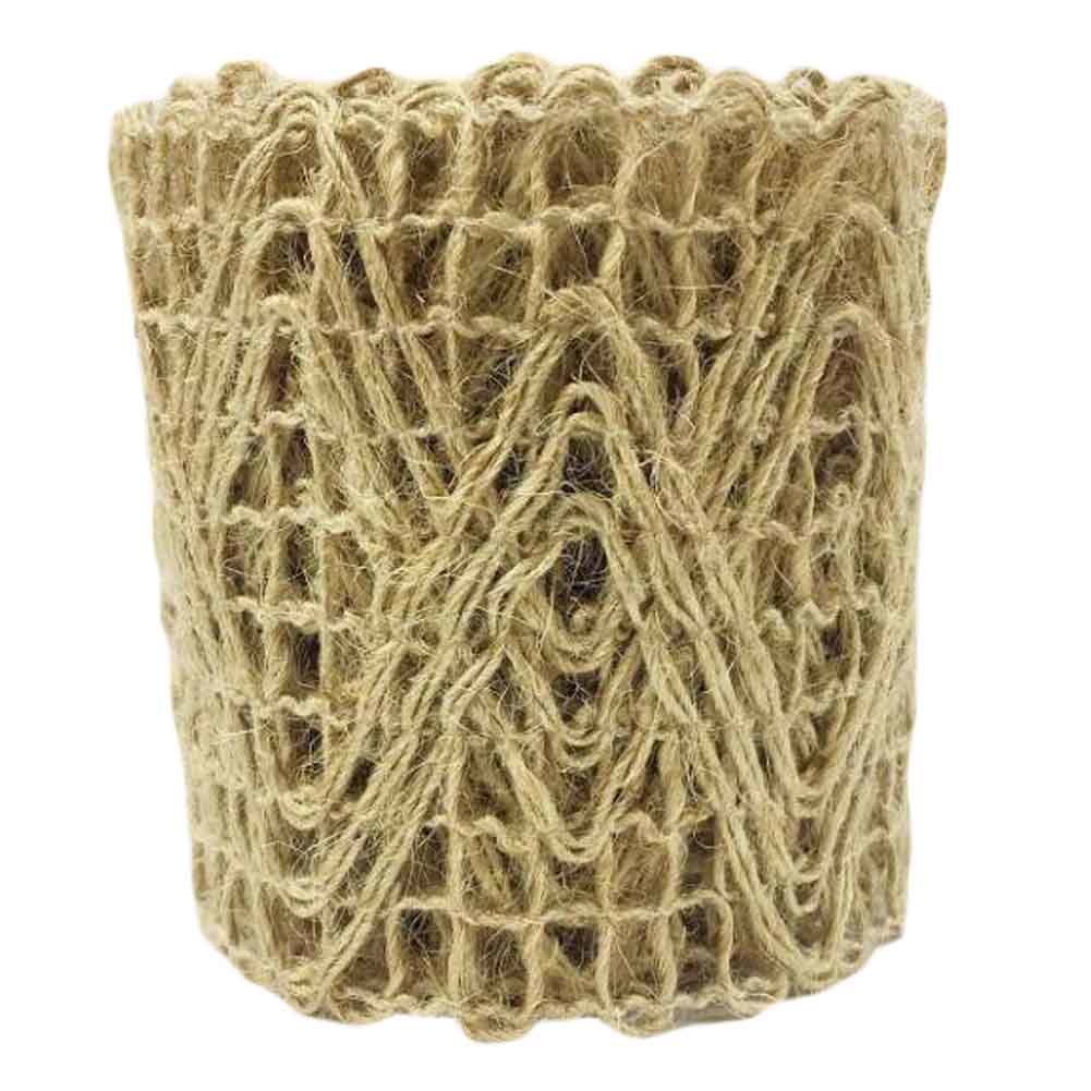 10 Yards Weaving Diamond Jute Burlap Ribbon for DIY Crafts Wedding Party Decor Gift-Wrapping, 75mm Wide