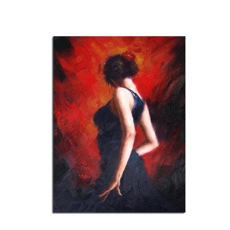 Ha's Art 100% Hand Painted Abstract Oil Painting Wall Art Contemporary Dancing Women Picture Canvas Home Decor For Living Room Bedroom No Frame