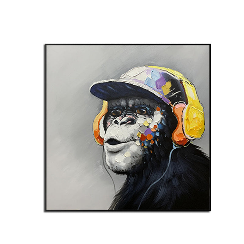 Top Artist Pure Hand-painted High Quality Modern Art Gorilla Oil Painting on Canvas Abstract Funny Animal Monkey Oil Painting No Framed