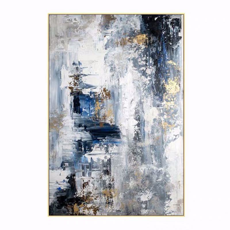 100% Hand Painted Abstract Painting Modern Abstract Blue Hand Made Oil Painting Wall Art Abstract Textured Art Wall Art No frame