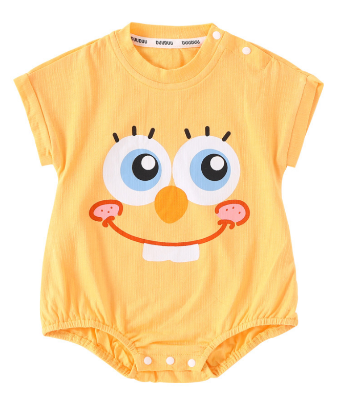 baby short sleeve onesie. Pure cotton, newborn, short-sleeved climbing clothes, summer, 66-100cm height, 01-24 months of age, class A