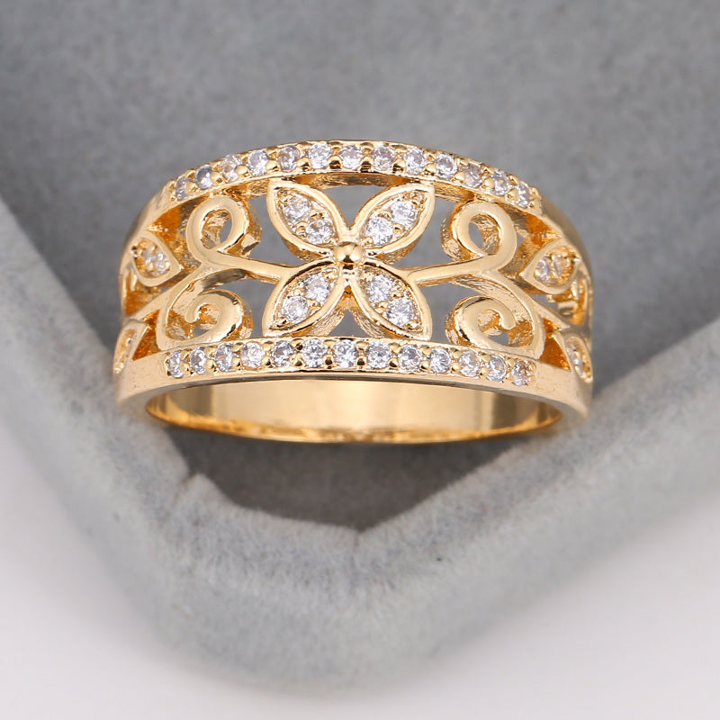 Trendy Butterfly Zircon Ring 18K Gold Plated Silvery Ring Birthday Gifts For Women Mom Wife Girls Her