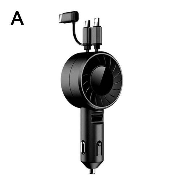 3 In 1 60W Fast Charger with Dual Cable Retractable
