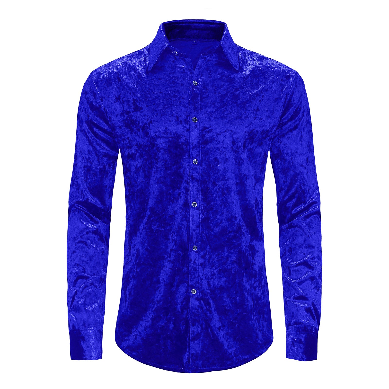 Mens Dress Shirts Velvet Long Sleeve Shirts