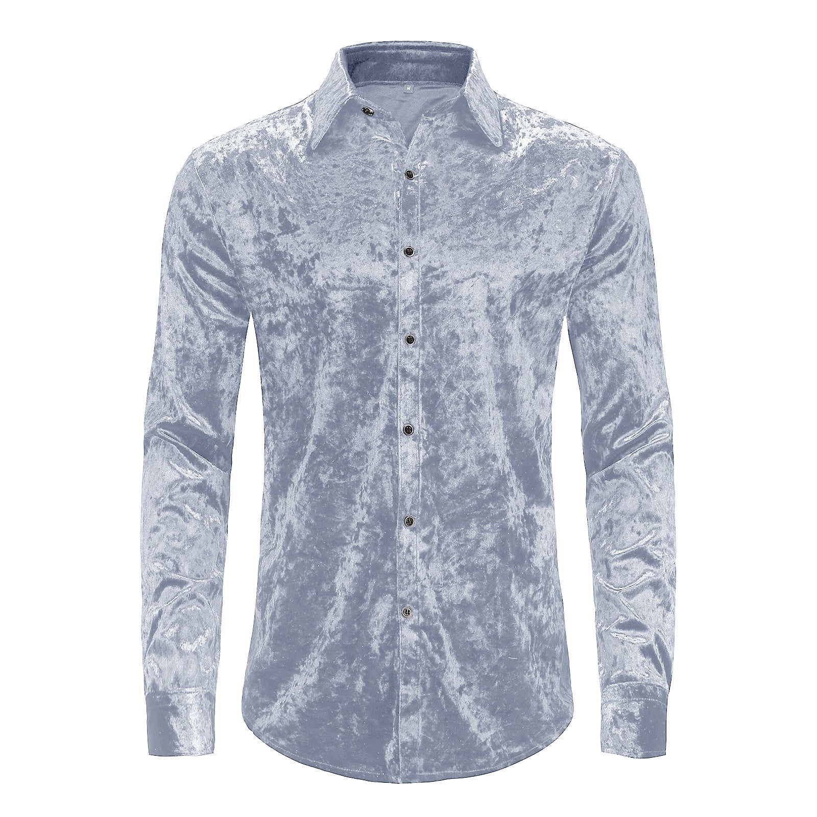 Mens Dress Shirts Velvet Long Sleeve Shirts