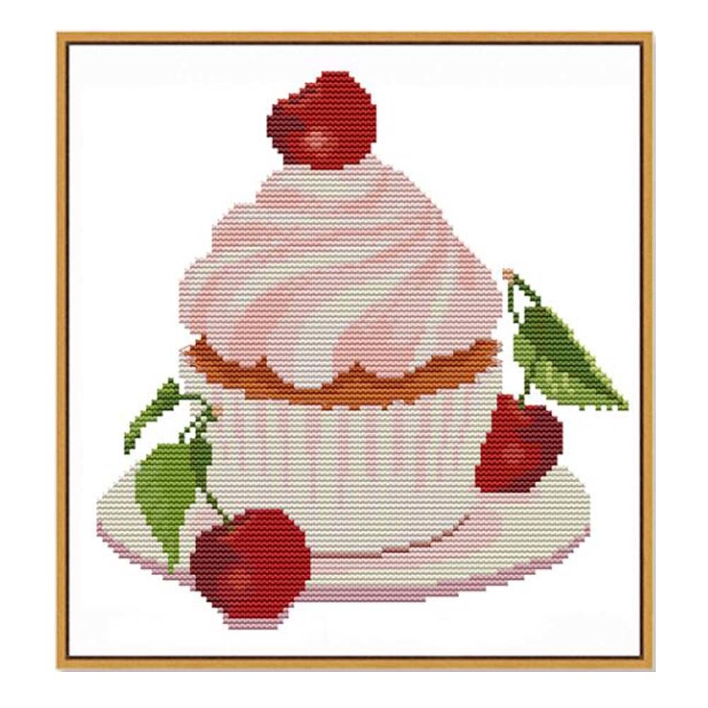 11CT Cross Stitch Kit Cupcake Embroidery DIY Craft, 13x13 inch