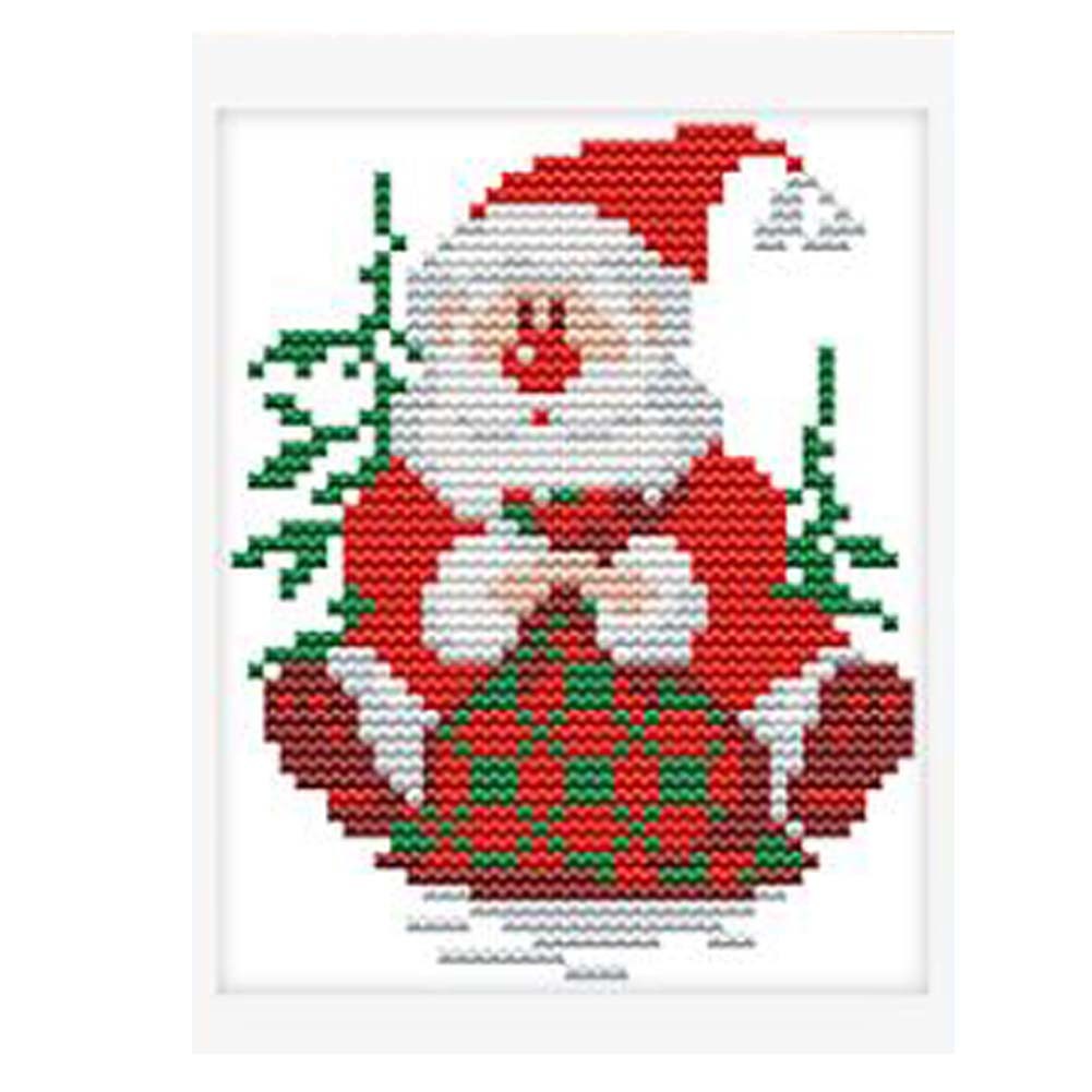 11CT Stamped Cross Stitch Kits DIY Embroidery Kits Needlework Handmade Gifts Christmas Decor, 6x7inch