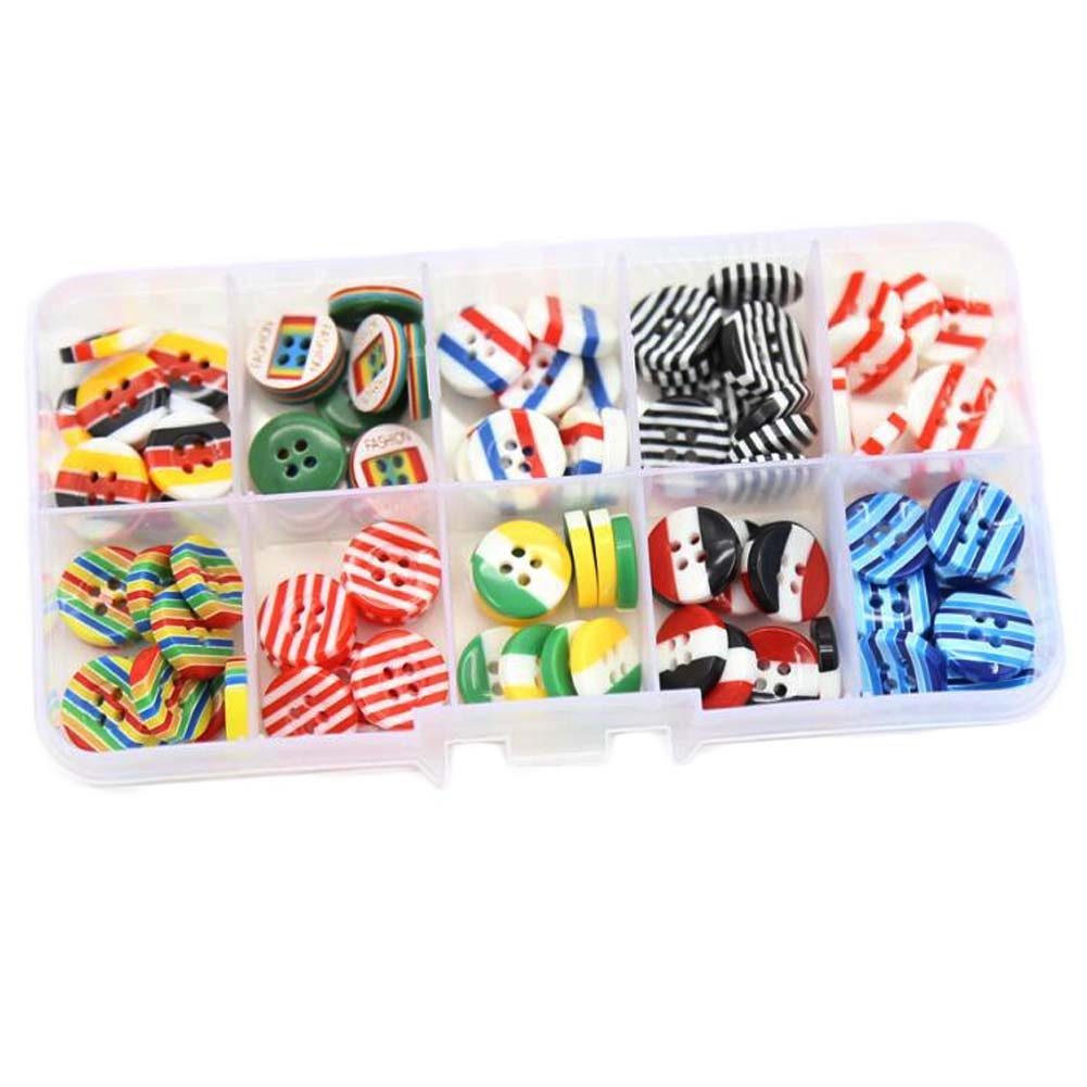 100 Pcs Multicolor 12.5mm Sewing Resin Buttons Round Buttons Scrapbooking DIY Craft