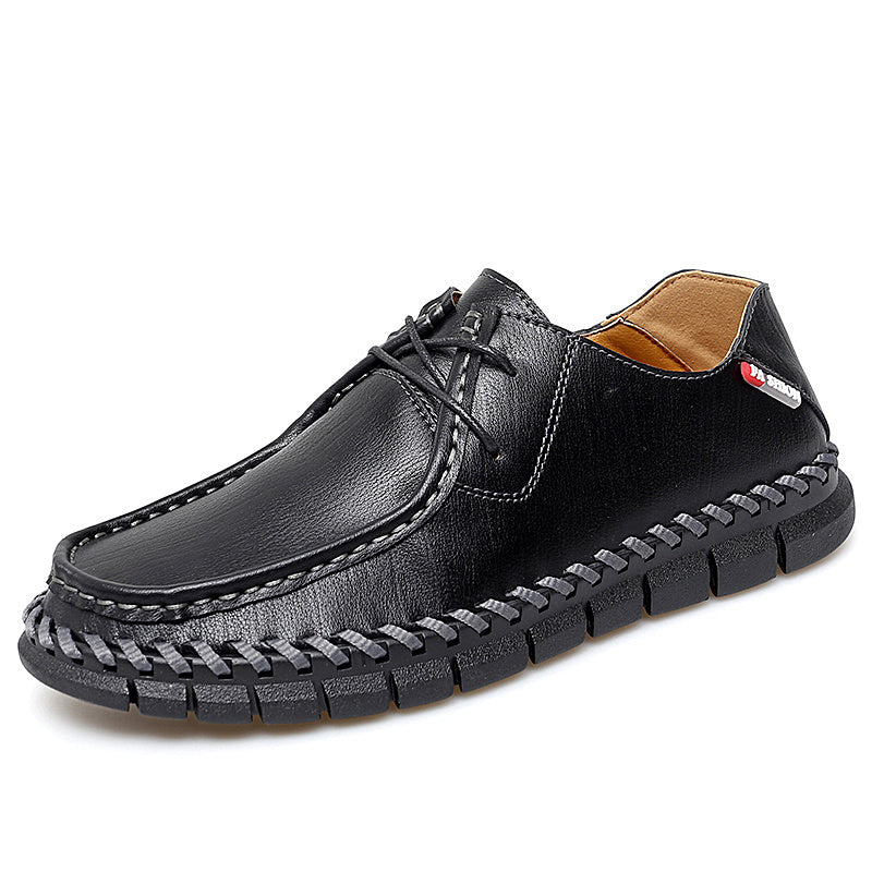 New men's large casual loafers Breathable casual leather non-slip soft sole Dad leather fashion trend men's shoes