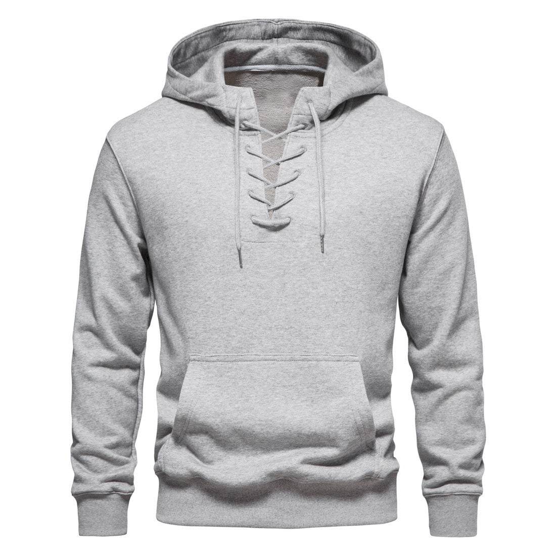 Men's Hoodie Sweatshirt Hooded Casual Long Sleeve Drawstring Lace Up Pullover Hoodies with Pocket
