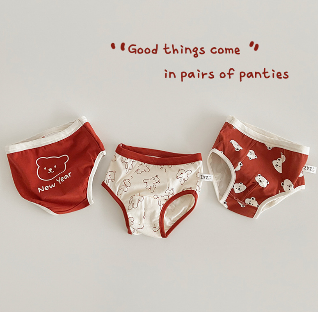 children's underwear. Cotton + fiber, girls triangle / flat horn underwear, boys flat horn / triangle underwear, three mixed wear, S/M / L / XL, 95-135cm height, 2-6 years old, class A