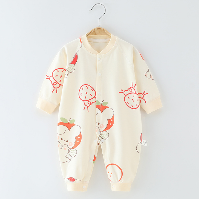 baby short sleeved jumie. Pure cotton, newborn clothes, crawling clothes to sleep, four seasons, 66-100cm height, 01-24 months of age, class A