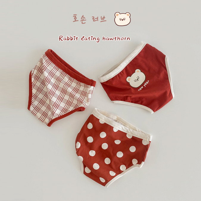 children's underwear. Cotton + fiber, girls triangle / flat horn underwear, boys flat horn / triangle underwear, three mixed wear, S/M / L / XL, 95-135cm height, 2-6 years old, class A