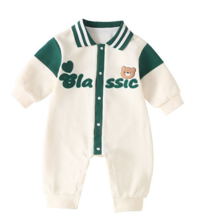 infant onesie. Newborn ha clothes, bao fart long sleeve climbing clothes, children's clothing, buttons, spring / autumn, men and women, 03-24 months age, A class