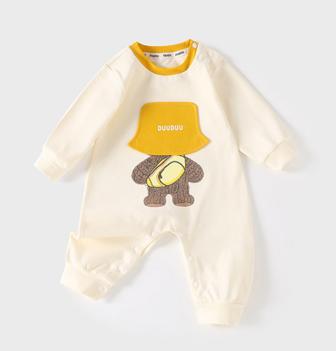 baby long sleeve onesie. Newborn ha clothes, fart crawling clothes, jumper + button, spring / autumn, GM, 66-100cm height, 03-24 months age, A