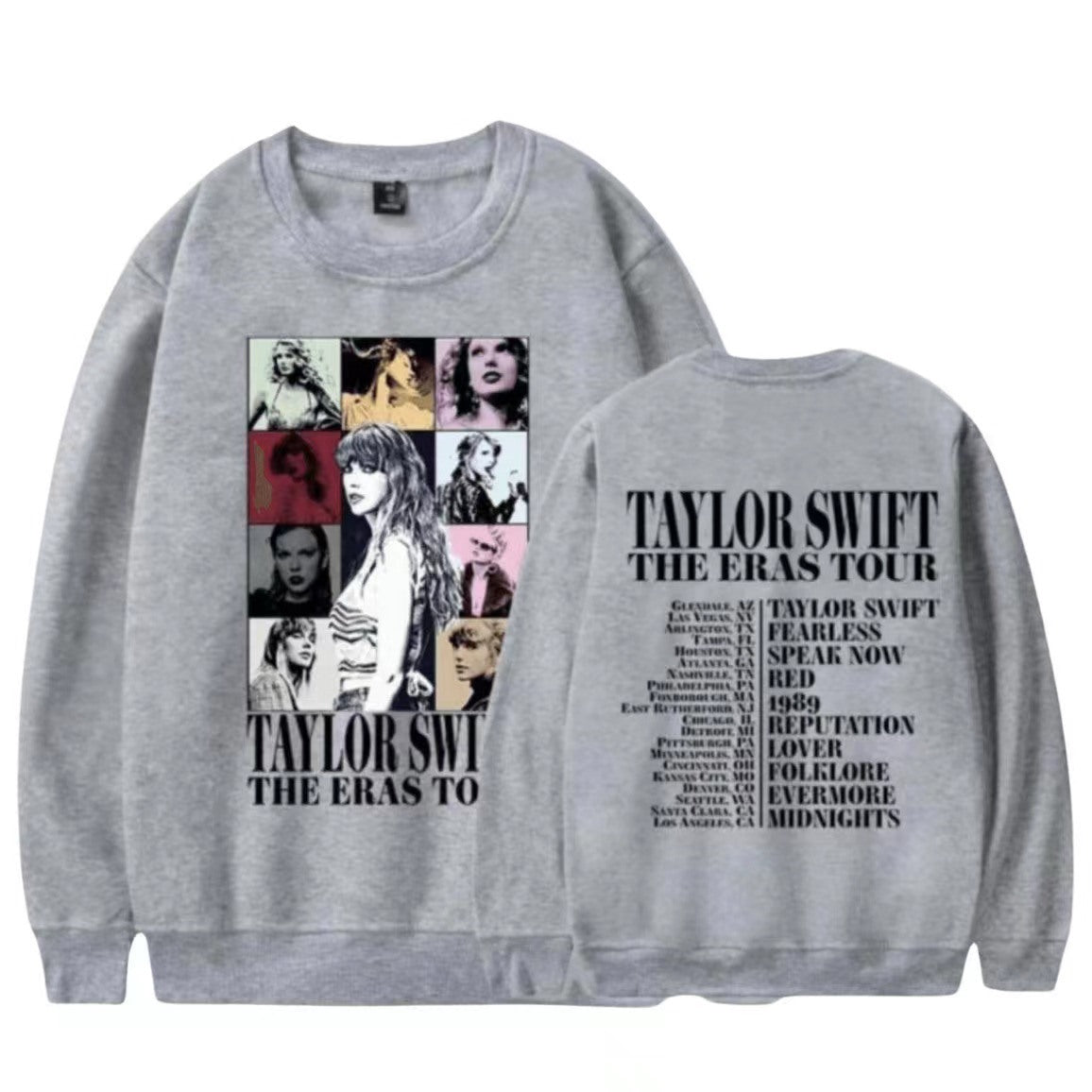 2023 Taylor Swift The Eras Tour Sweatshirt Print Long Sleeve Crewneck Casual Loose Pullover Tops Fans Gifts For Men Women Adult Unisex