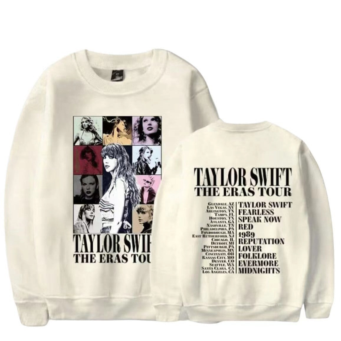 2023 Taylor Swift The Eras Tour Sweatshirt Print Long Sleeve Crewneck Casual Loose Pullover Tops Fans Gifts For Men Women Adult Unisex