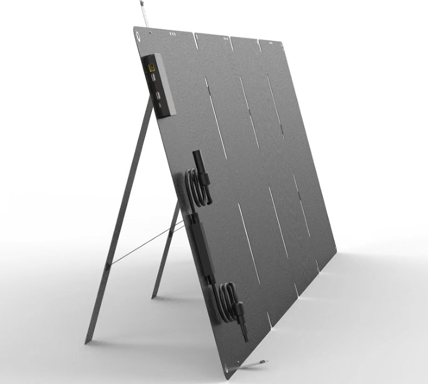 Outdoor mobile solar power generation panel 200W (4 fold integrated laminated belt bracket), IP67, battery conversion efficiency 24%,5V/3A,9V/1.5A, MC