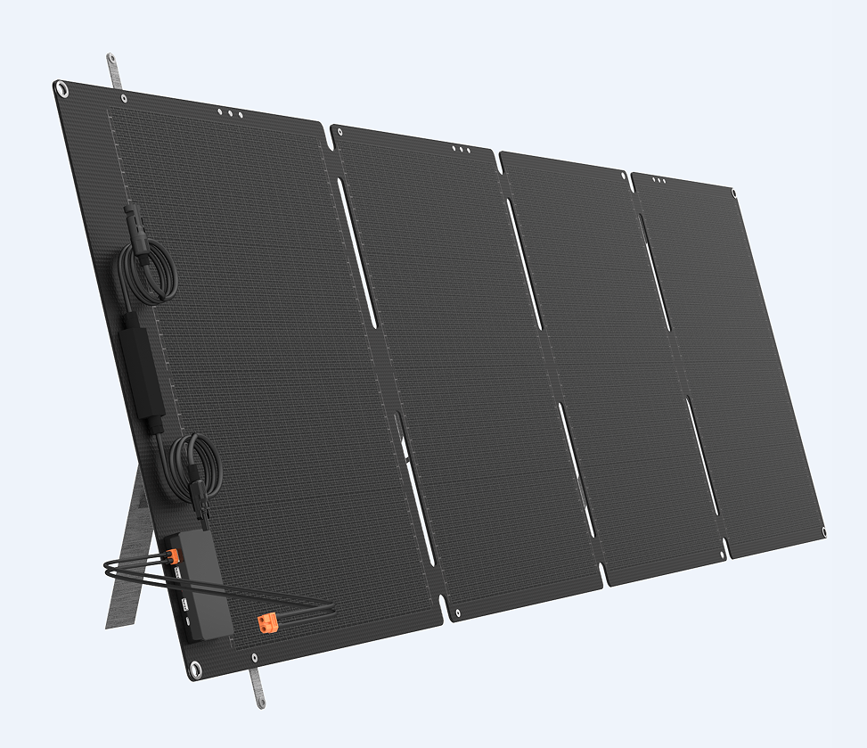 outdoor mobile solar power panel 300W (4 fold / portable / belt bracket), IP67, battery conversion efficiency 24%,5V/3A,9V/1.5A, MC4, waterproof ultra