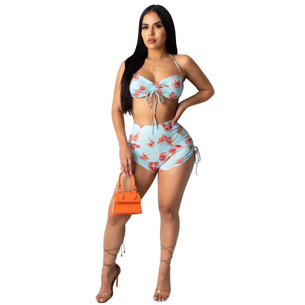 Casual Print Hatler Bra and Pant
