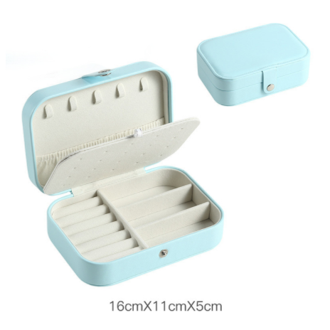 Portable Jewelry Box Jewelry Organizer Display Travel Jewelry Case Boxes Button Leather Storage Zipper Jewelers Joyero