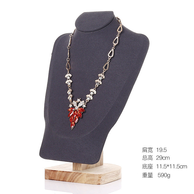 Velvet Jewelry Easel Necklace Chain Display Bust Stand Tower Rack for Home Bedroom