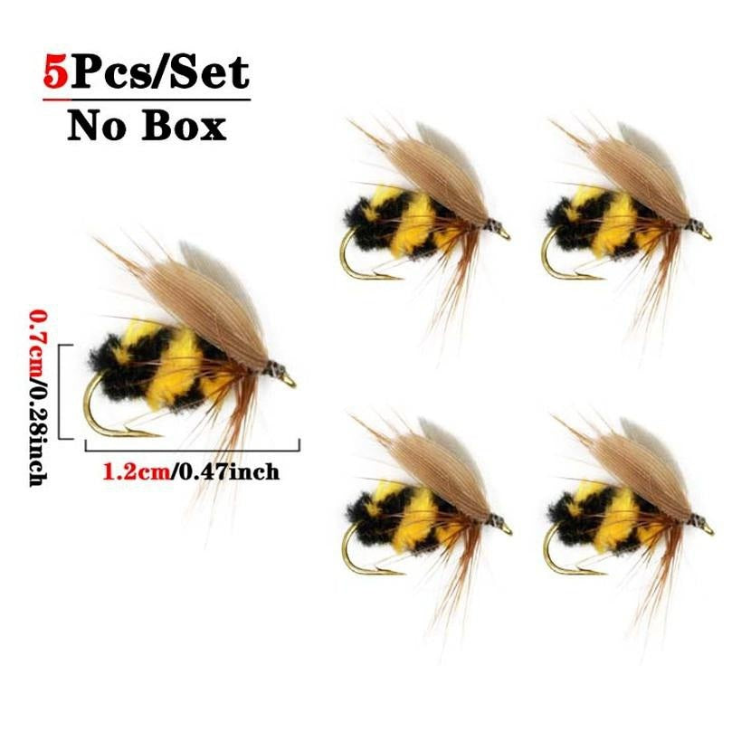 5/10/25pcs Artificial Bumblebee Fly Fishing Lures Baits Trout Bionic Flies For Trout Fishing