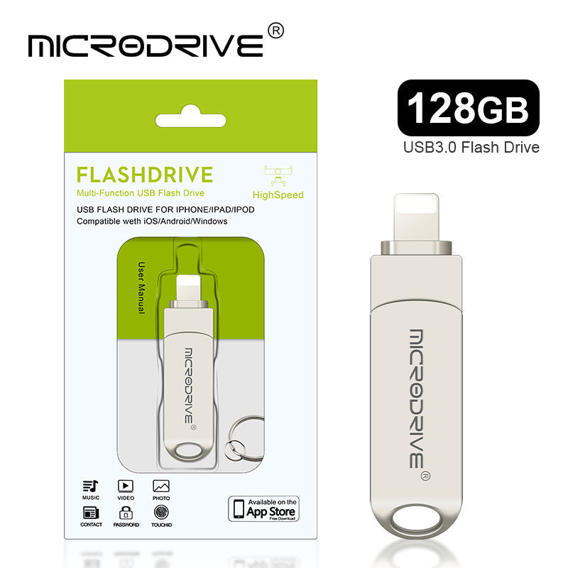 128GB USB Flash Drive; Photo Memory Stick External Storage Thumb Drive For IPhone; IPad; Tablet; PC; Computer; Devices