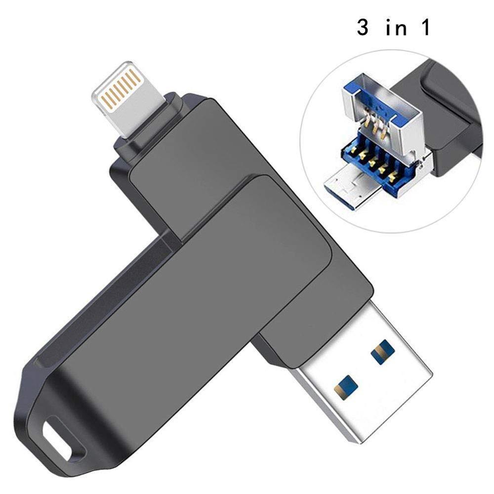 32GB 64GB 128GB 3 In 1 IPhone IPad USB Flash 3.0 Pendrive Memory Stick For IPhone IPad Android PC