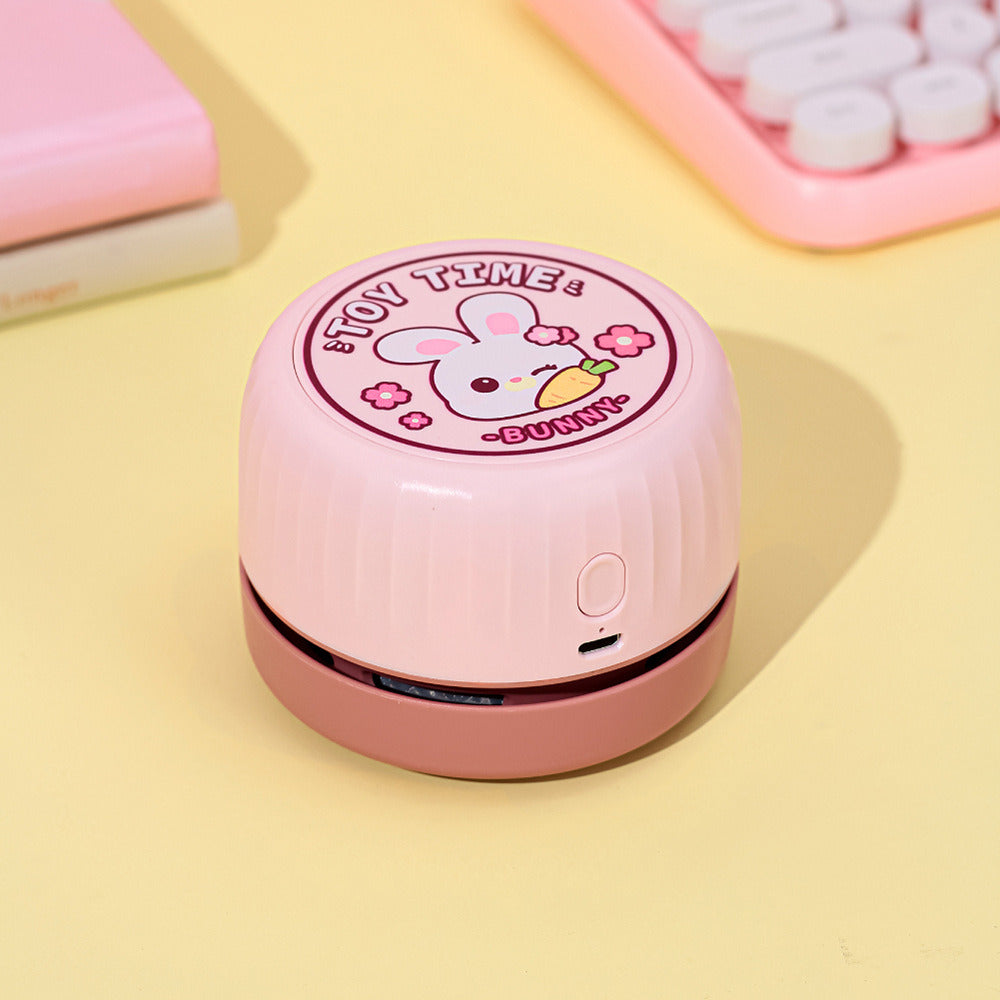 USB Rechargeable Cute Rabbit Duck Dinosaur Pattern Portable Desktop Vacuum Cleaner Crumb Dust Sweeper