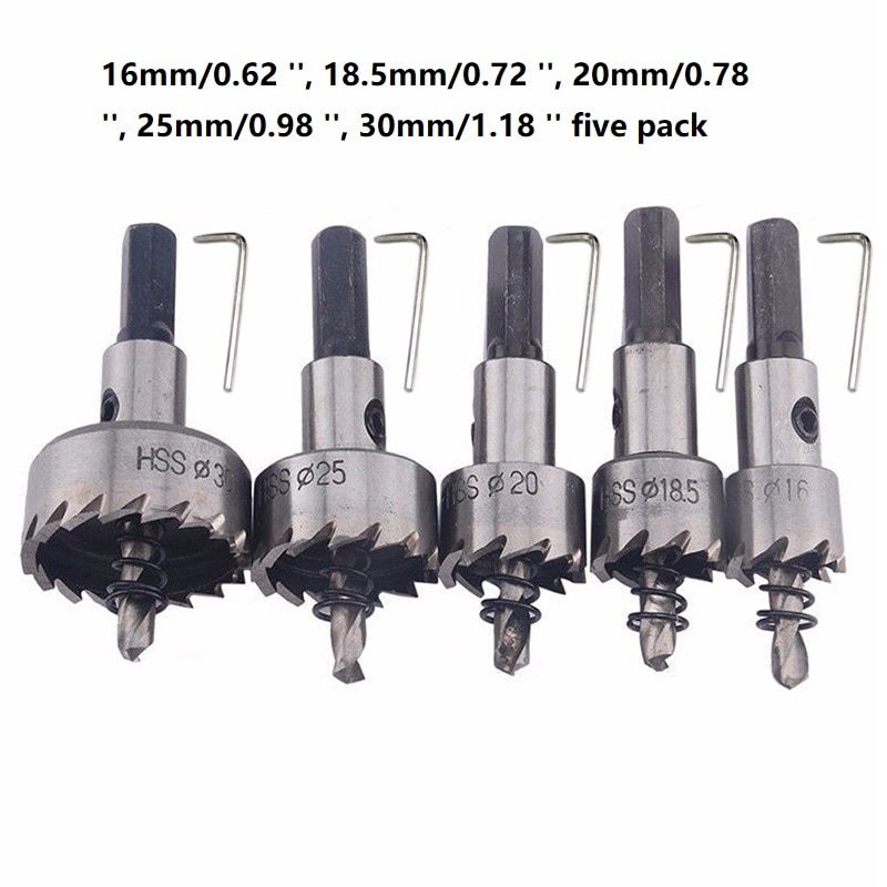 Carbide Tip HSS Drill Bit Hole Opener 16mm High Speed Steel Hole Saw Cutter Drill Bit For Stainless Steel Metal Alloy Drill