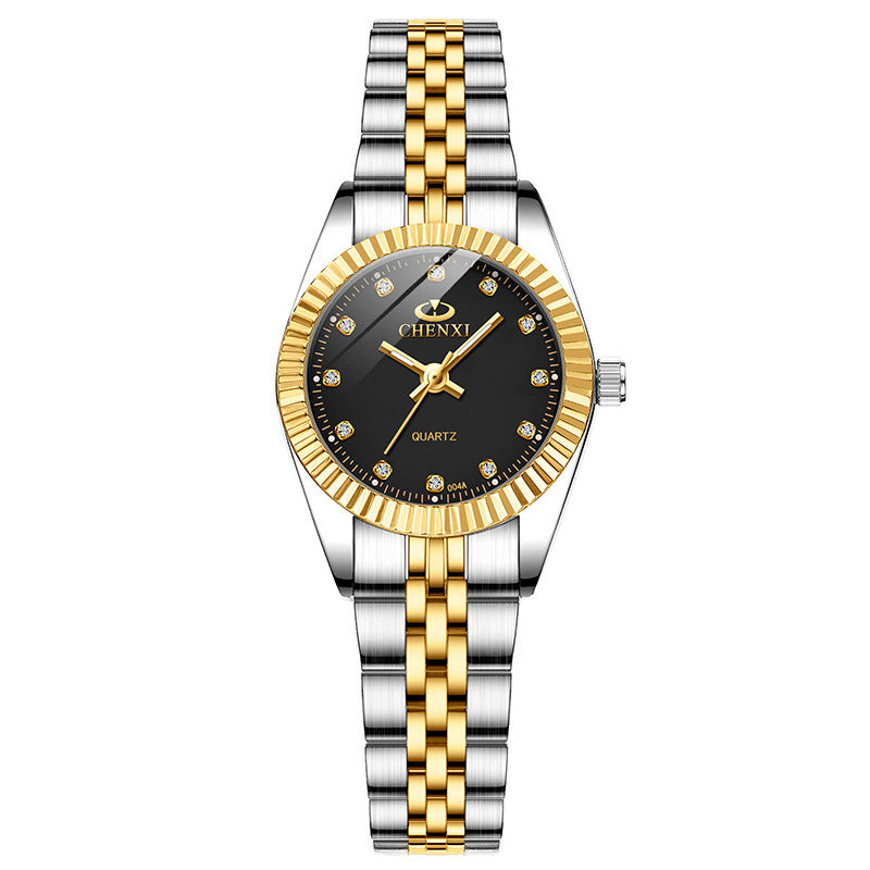Women's Fashion Casual Quartz Watch Women's Business Stainless steel strap Calendar Watch