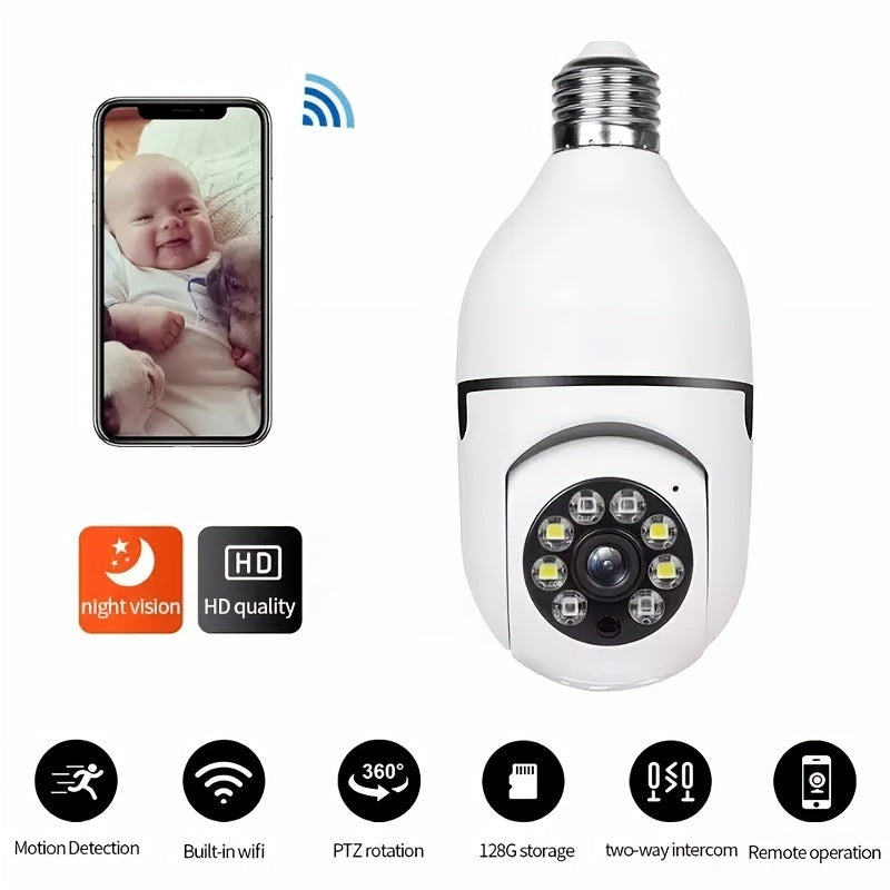 1080P HD E27 Wi-Fi Light Bulb Camera; 2.4/5G Dual-Band IP Network Security System; PTZ Camera with Two-Way Audio; Mobile Motion Detection; smart Alarm; No TF/SD Card