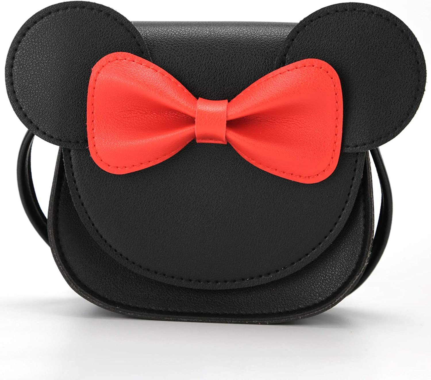 Little Mouse Ear Bow Crossbody Purse; PU Shoulder Handbag for Kids Girls Toddlers