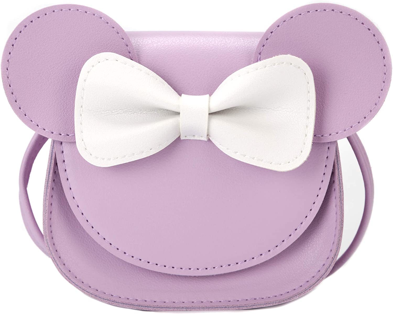 Little Mouse Ear Bow Crossbody Purse; PU Shoulder Handbag for Kids Girls Toddlers